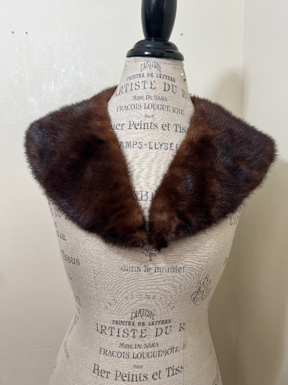 Mink Collar for Coat/Sweater Brown with Lining